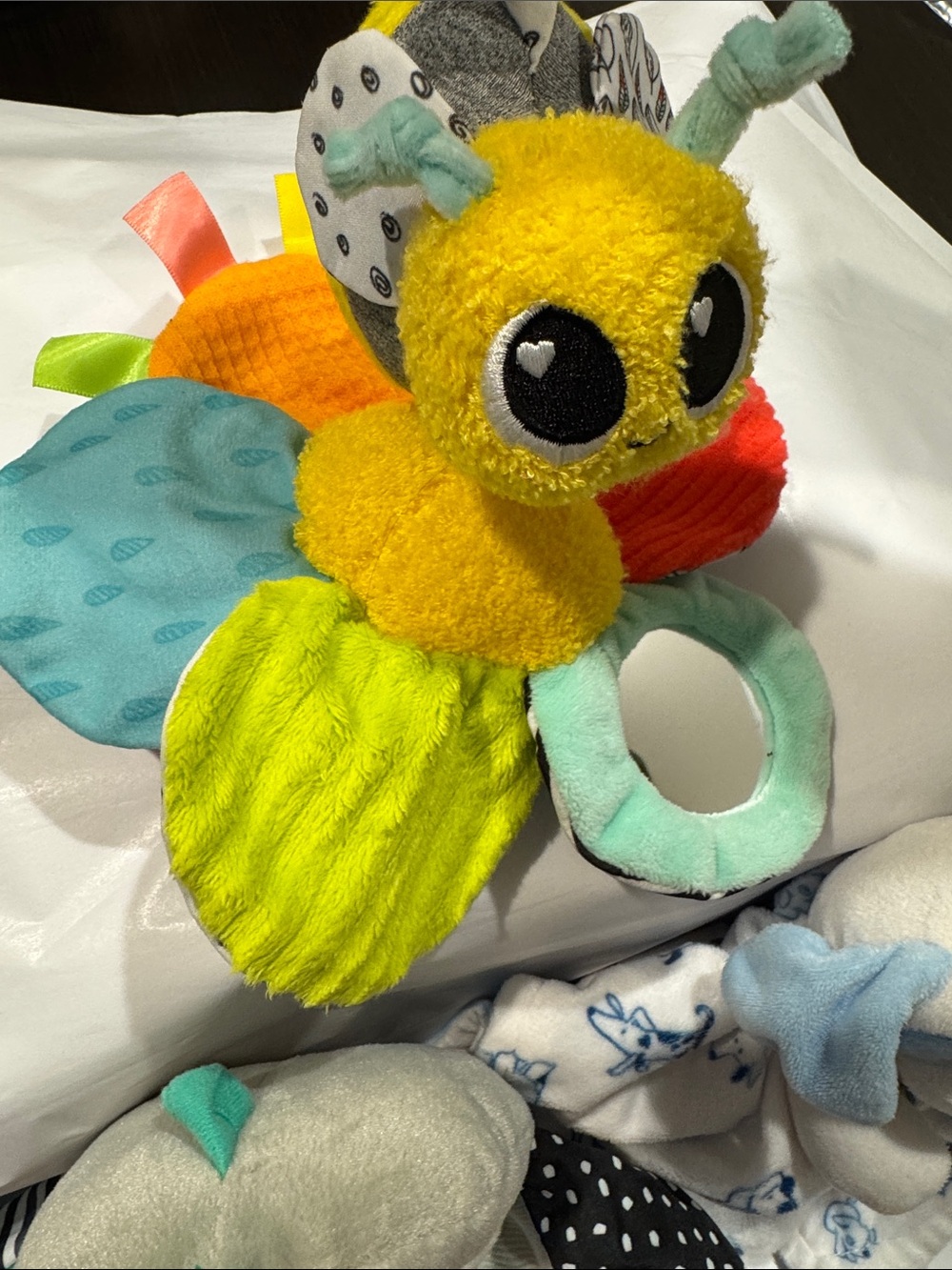 Infantino Gray and Teal Penguin Sensory Teether Lovey - Picture 4 of 4